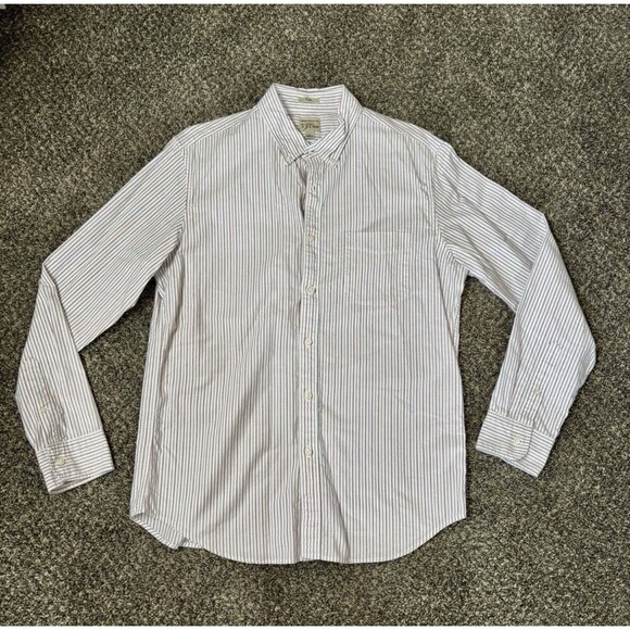 J. Crew Men’s White/red/blue Slim Fit Striped Button Down Size Large. - Picture 1 of 5